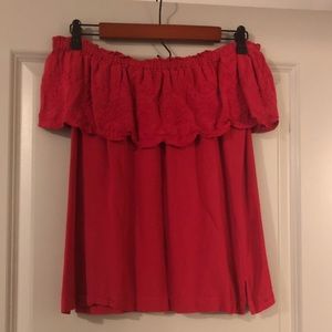 LOFT Cold Shoulder Ruffle Top